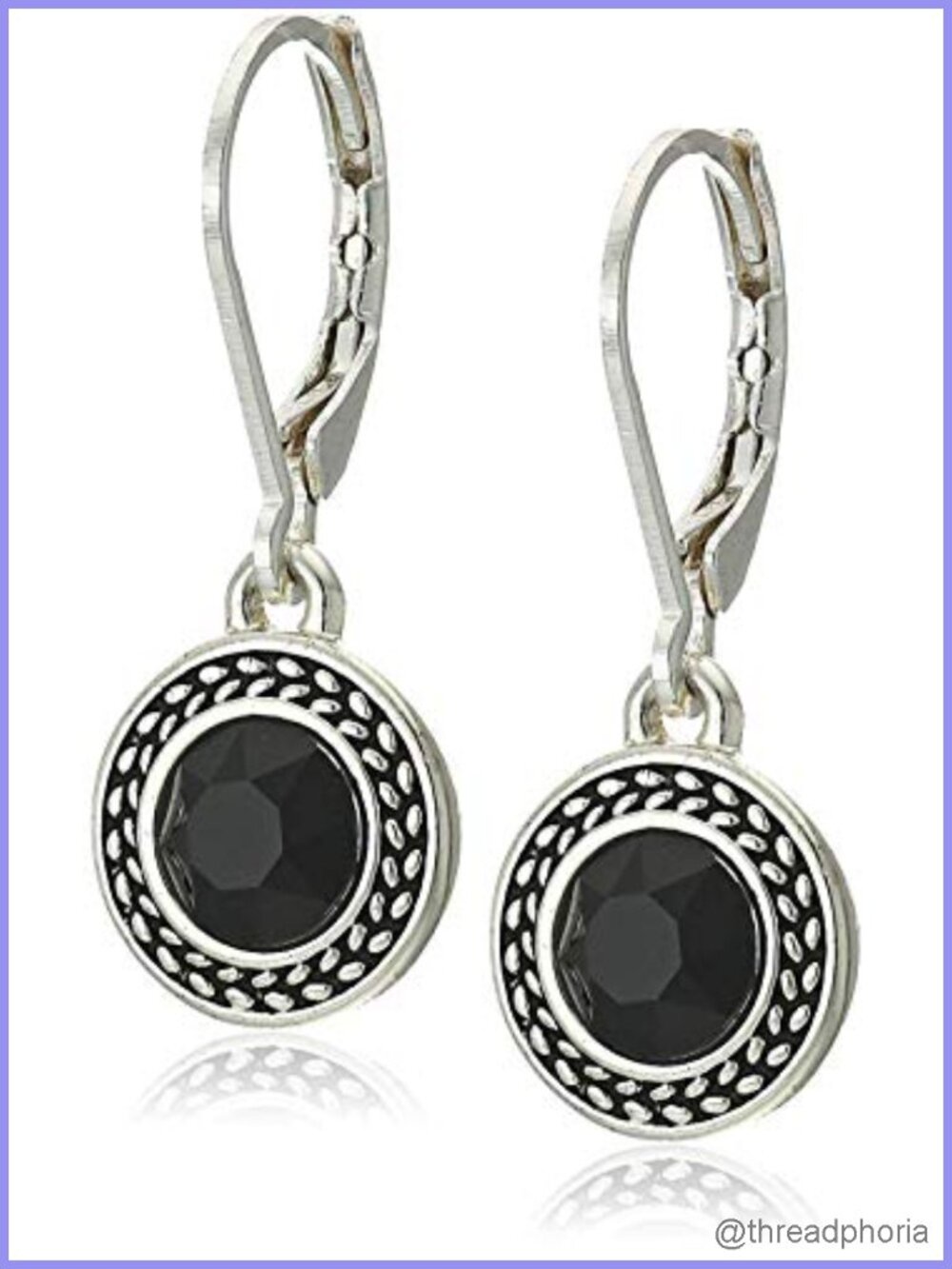 Handmade Sterling Silver Dangle Leverback Earrings Swarovski Crystal